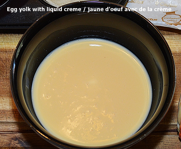 Egg yolk with liquid creme